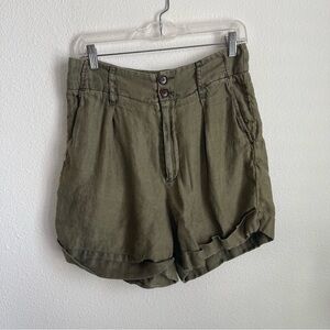 Alex Mill 100% Linen Green Casual Shorts